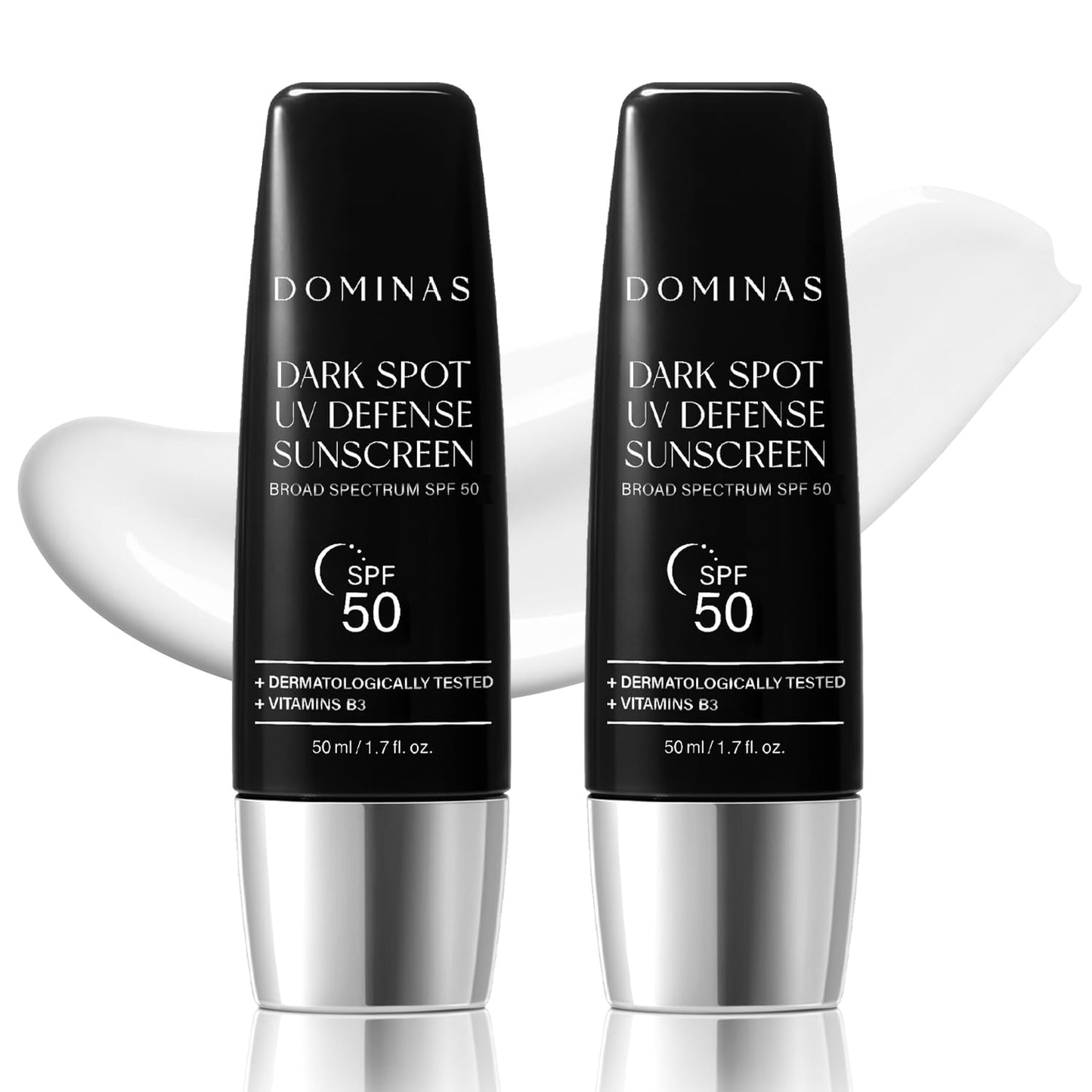 SPF 50 DOMINAS Sunscreen (Pack of 2, 1.7fl oz*2) - Korean Skin Care, UV Defense Sunblock, No White Cast, Non-Greasy, Hydrating, Lightweight Protection for Face & Body, Niacinamide, Sun Cream