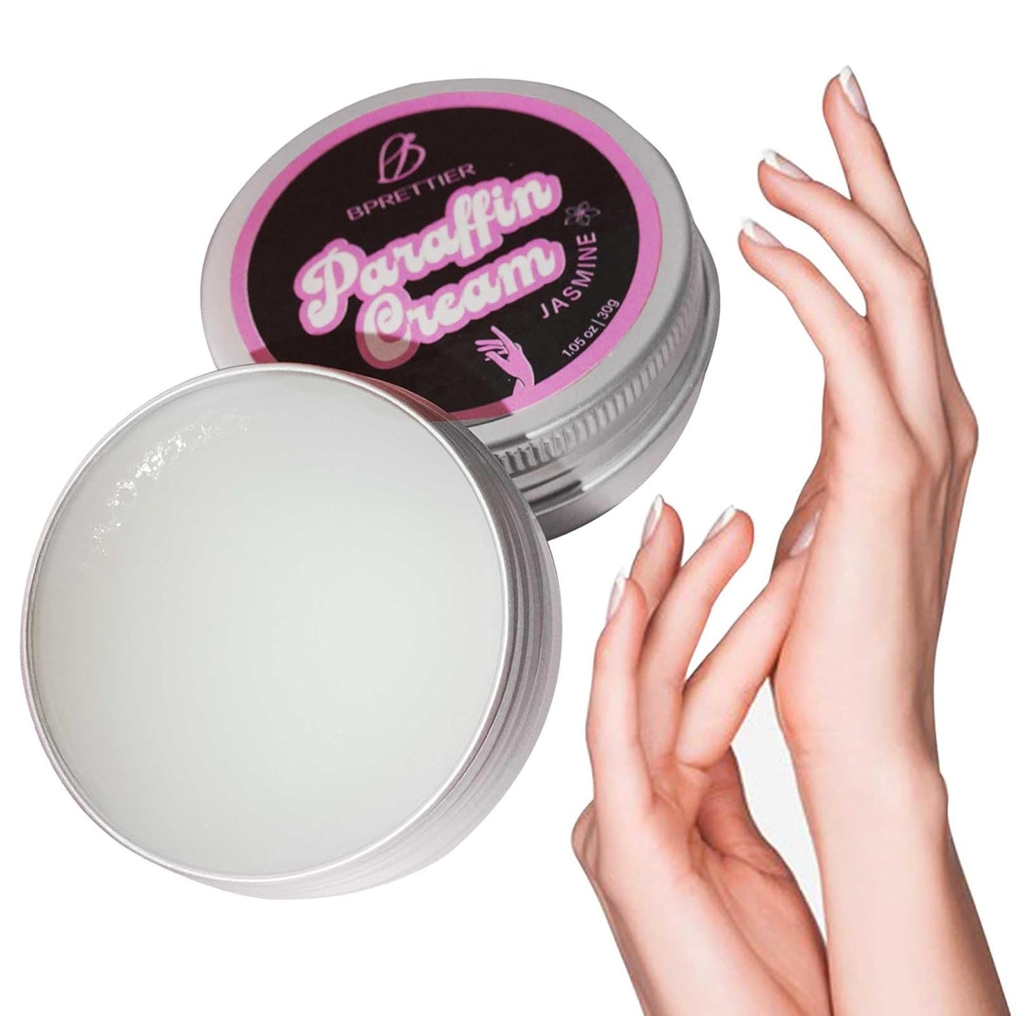 Cold Paraffin Wax Hand and Feet Nourishing Cream - No Heat Needed - Shea Butter Cuticle Care Balm - Jasmine Scent - at Home Spa Results Without Melting Kits