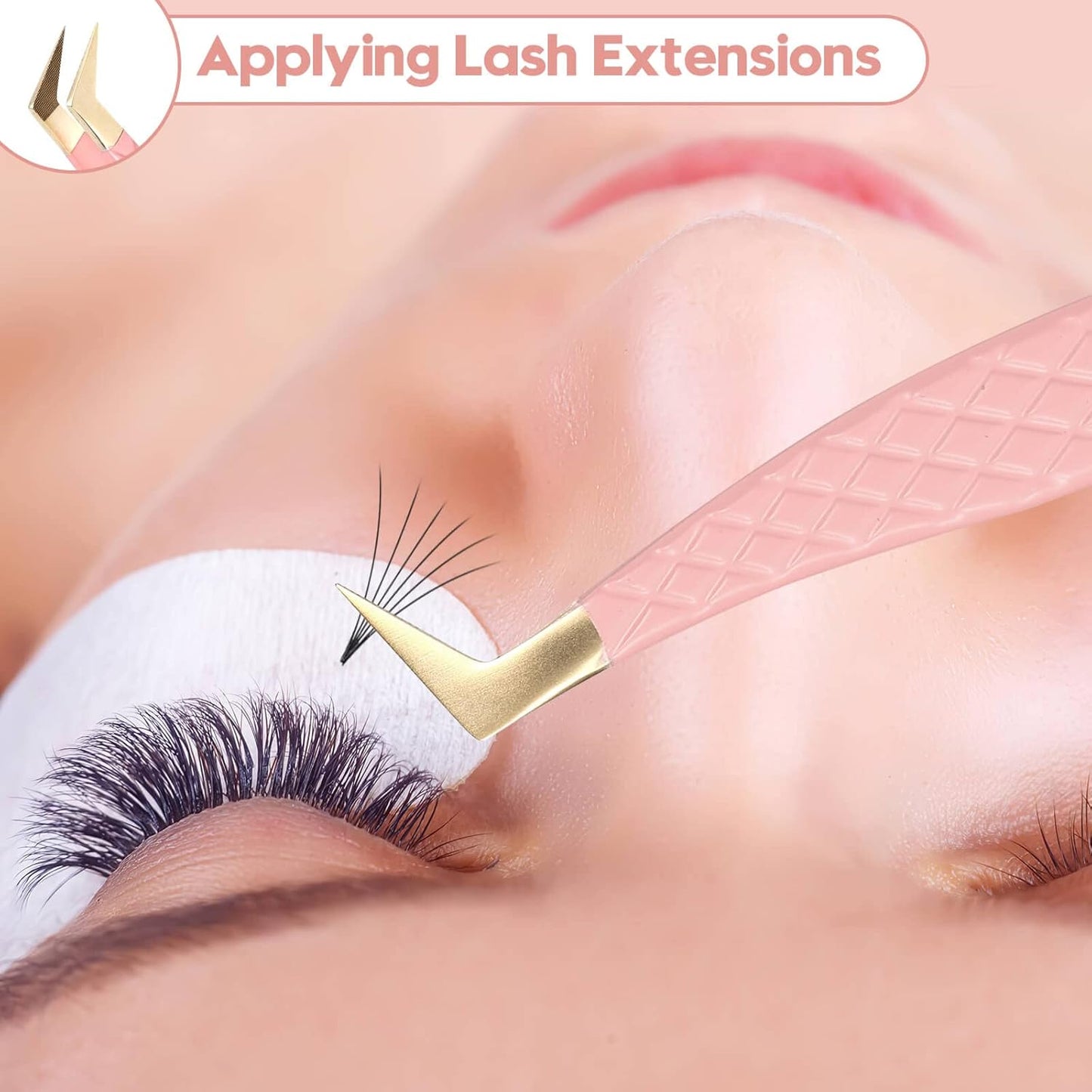 Ms.Queen Lash Extension Tweezers,2Pcs Fiber Tip Grip Boot Volume Tweezer and Dolphin Isolation Eyelash Tweezers