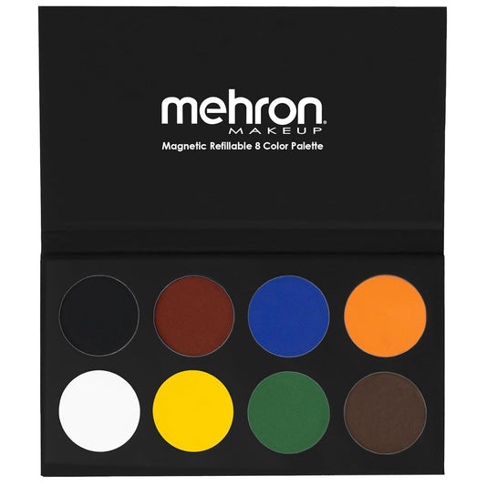Mehron Makeup Paradise Makeup FX 8 Color Basic Palette | Magnetic Refillable Body Paint & Face Paint Palette | Professional & Water Activated | Costumes, SFX, Halloween, & Cosplay