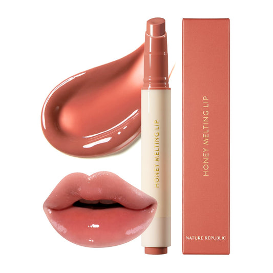 Nature Republic HONEY MELTING LIP (06 COCO) SOFT LIP STICK, Hydrating Gloss, Moisturizing balms, Sheer tint, Shine & Glowy Finish, korean make up