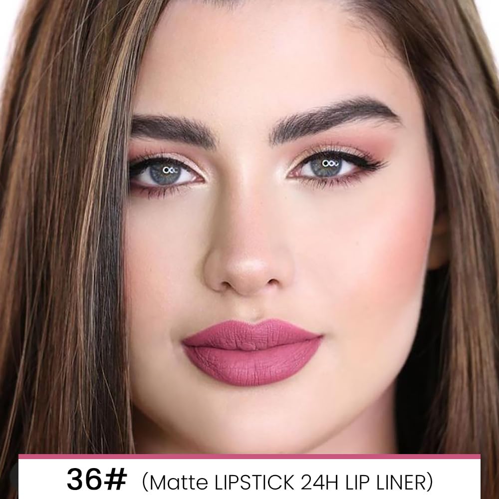 evpct 1Pcs Burgundy Red Matte Lip Liner and Lipstick for Women, Rose Magic Lipstick Lip Stain 24 Hours Original Lip Liner Makeup Stain Long Lasting Waterproof Smudge Proof labial Lip Pencil 36#