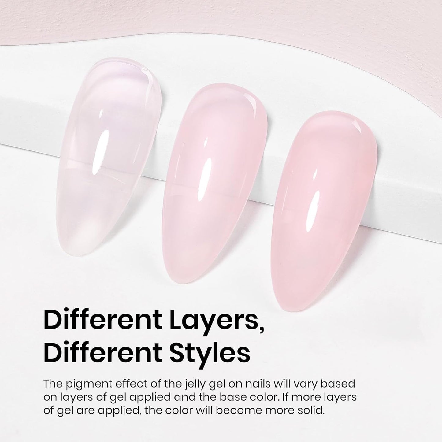 Beetles Neutral Gel Nail Polish 15ml Jelly Nude Pink Gel Polish Set Sheer Pink Soak Off UV LED Translucent Effect French Nail Art Spring Summer Manicure Gift for Women