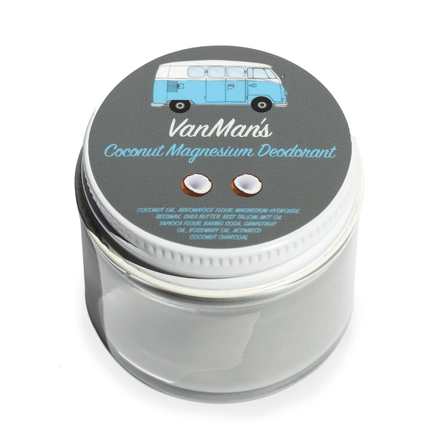 Vanman’s - Handmade Coconut and Magnesium Deodorant - Odor Control for Underarms - Routine Deodorant For Women and Men - Personal Care Products - 2 Fl Oz