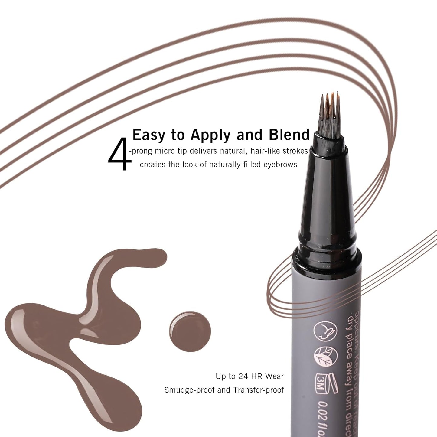 Eyebrow Pencil Medium Brown, Ultra fine Brown Eyebrow Pencil for Women, 4-Prong Fork Tip for Realistic, Natural Brows, Smudge-Proof Formula for 24h YES.EYE DO (Velvet Mocha-Medium Brown)