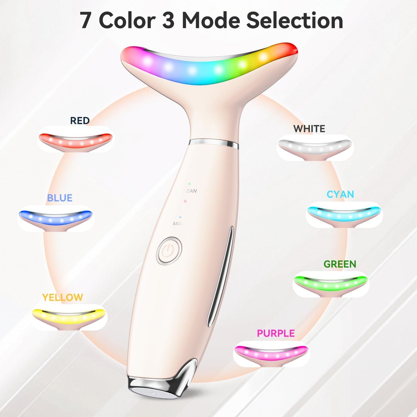 7 Color Neck Face Massager, Portable Facial Massager, Face Sculpting Tool for Skin Care with Vibration, Thermal