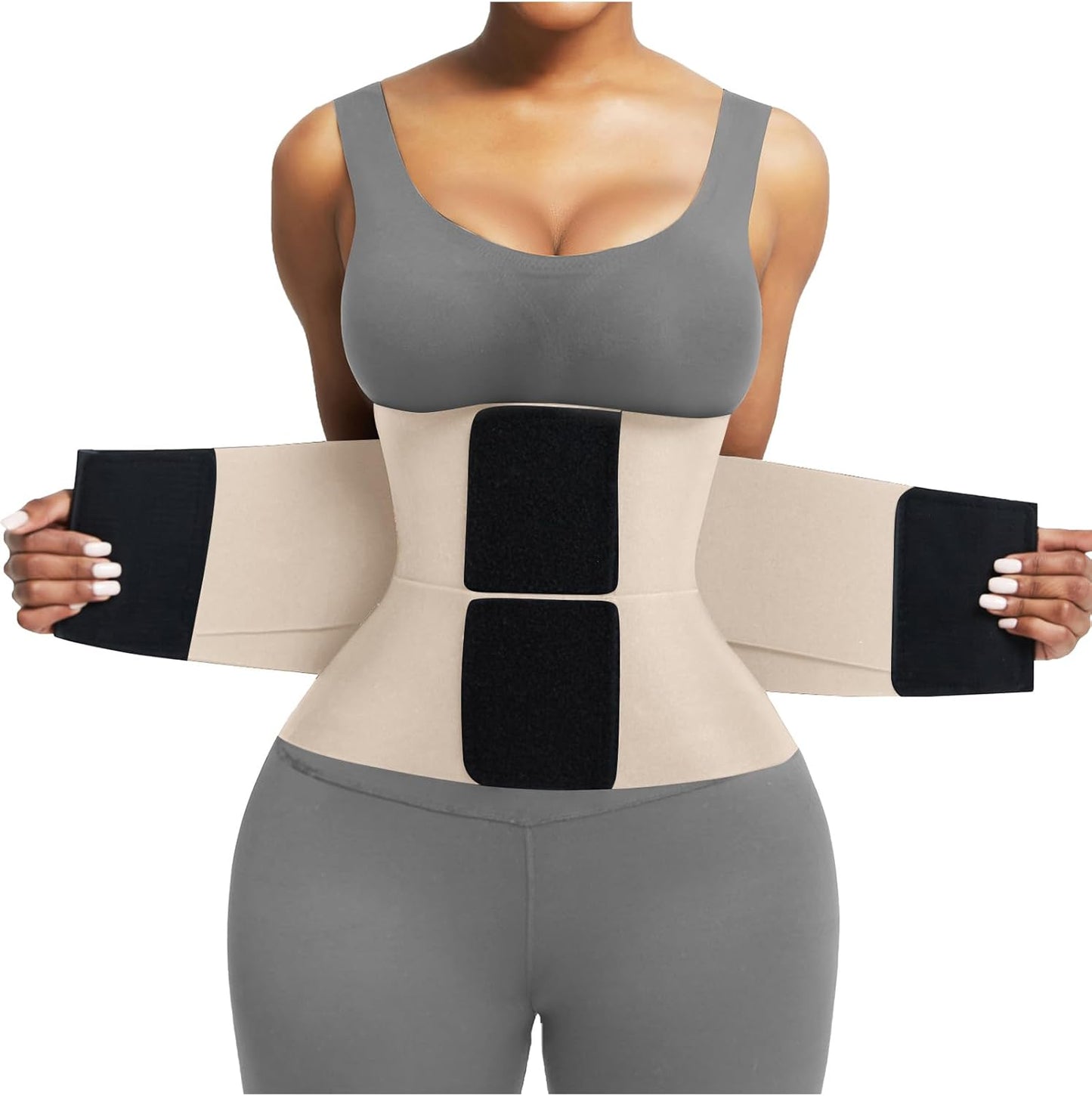 FeelinGirl Waist Trainer Belt Waist Cincher Trimmer Ab Belt Tummy Control Body Shaper with Triple Wrap Women and Men