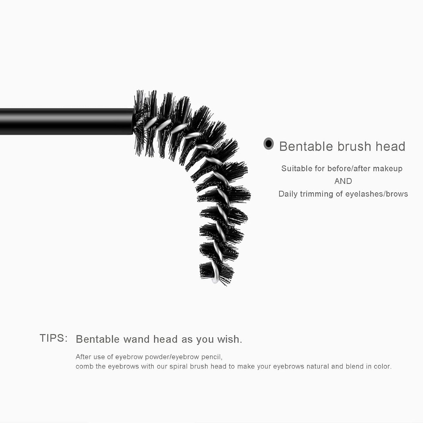 i-Laesh 10-Piece Disposable Mascara Wands with Tube - Diamond Spoolies for Eyelash & Eyebrow Makeup - Diamond Black Gold Color Lash Applicator Set