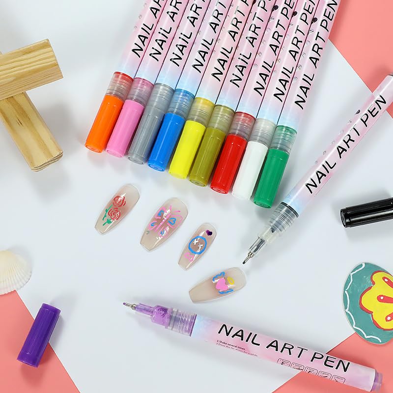 Nail Polish Pen, 1 PCS Nail Art Pen, Nail Pencil, DIY Drawing Painting Pen, for Nails DIY (Light Blue 0.5mm)