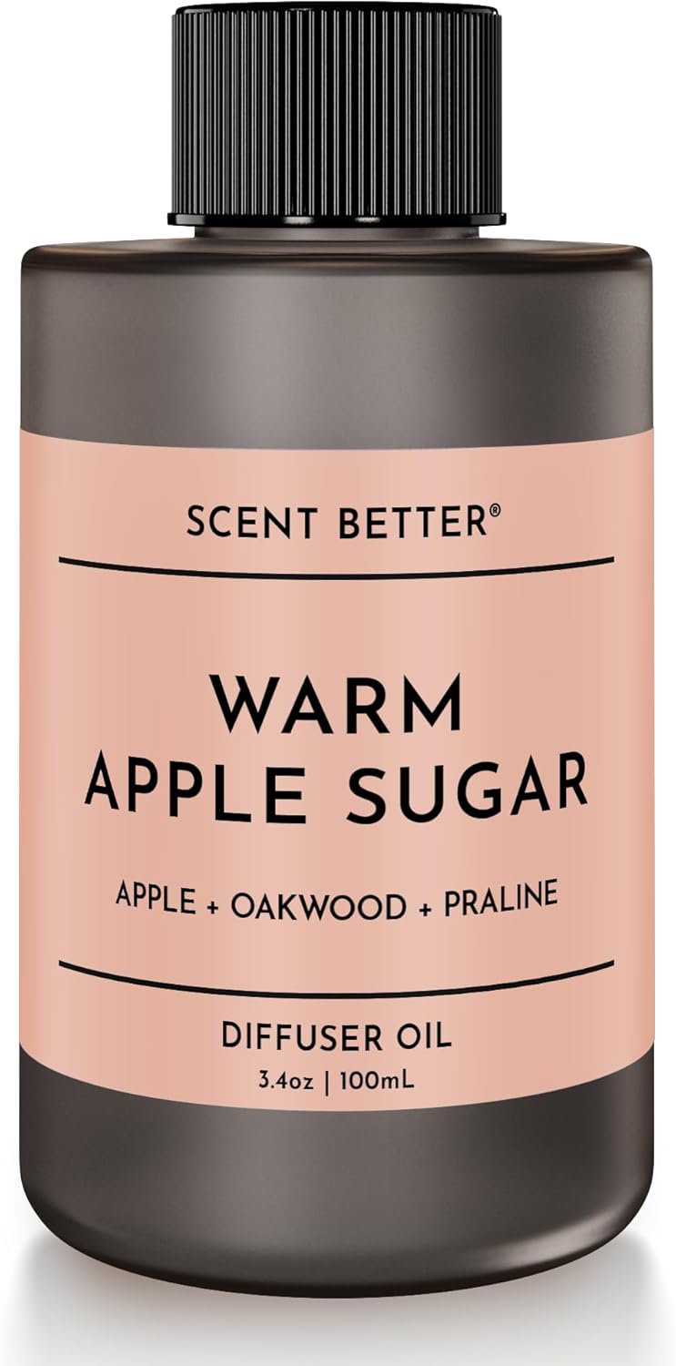 Scent Better Warm Apple Sugar Aroma Essential Oil Blend: an Aromatherapy Blend of Apple, Oakwood, and Praline for Ultrasonic Diffusers & Nebulizers (3.3 Fl Oz, 100 mL)