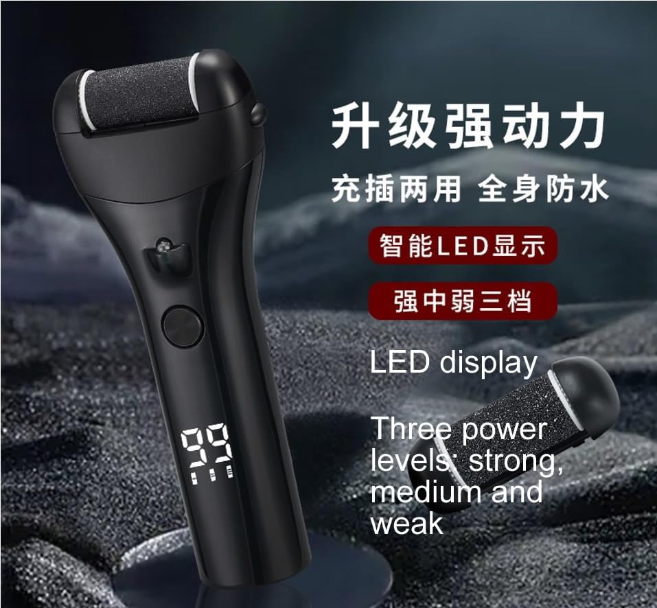 Electric Waterproof Callus Remover for Feet,3 Speed, Powerful Sander Grinder Pedicure Hard Dead Skin Remover. Rechargeable Portable Electronic Foot File Pedicure Kits.3 Rollers