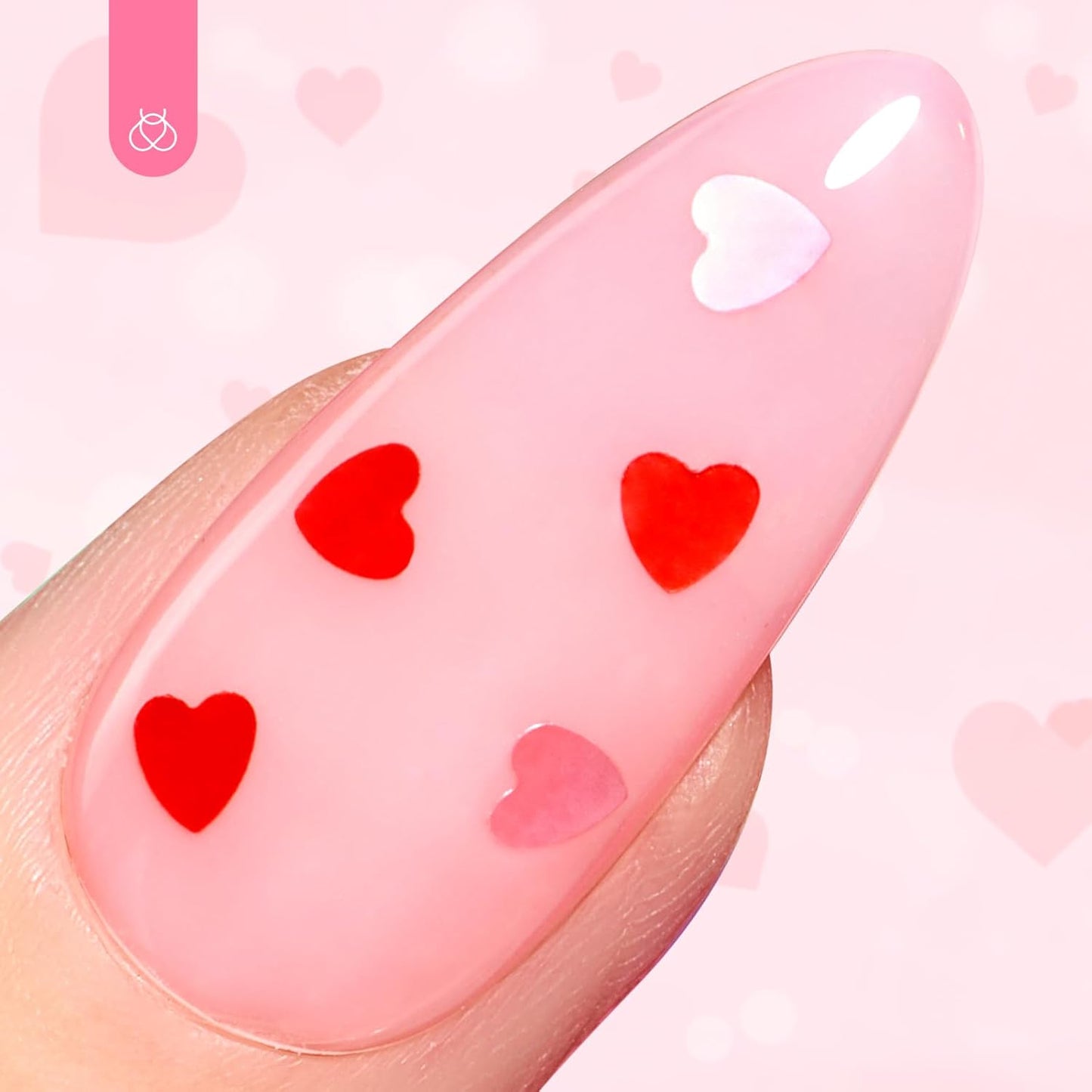 beetles Gel Polish 6Pcs Heart Star Reflective Glitter Gel Top Coat Set, Clear Pink Color Pastel Nail Polish No Wipe Top Coat Long Lasting Highly Shine Soak Off Uv Gel Art