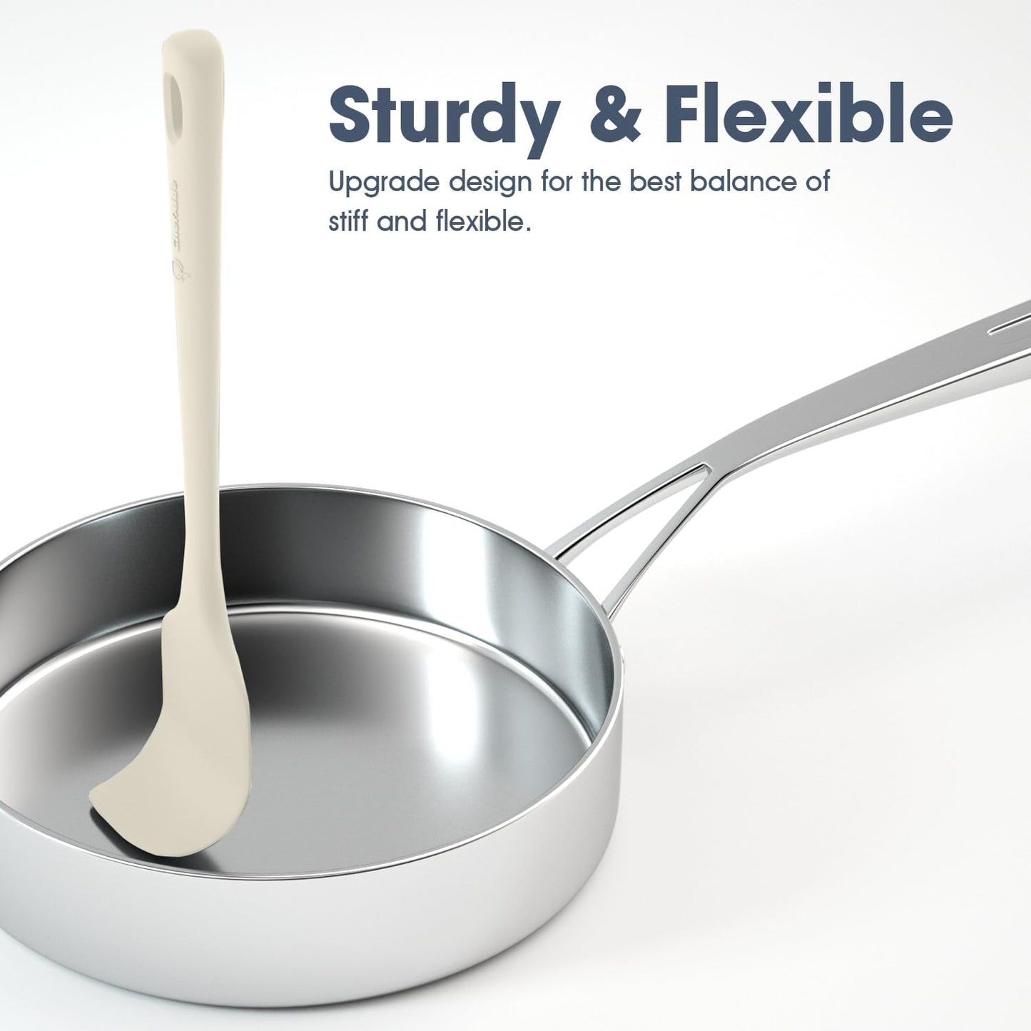 5 Pieces Silicone Spatula Set, Food Grade Rubber Spatula, Upgrade Strong Handle with Ergonomic Grip, Heat Resistant Up to 600°F for Nonstick Cookware, Cooking Candy Series