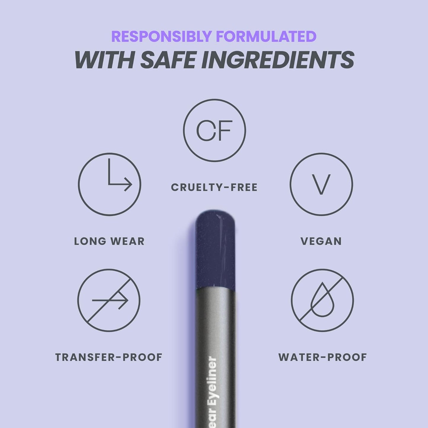 Wonderskin Eyeliner Pencil, 1440 Longwear Blue Purple Eyeliner Pencil - Waterproof, Sharpenable & Smudge Proof