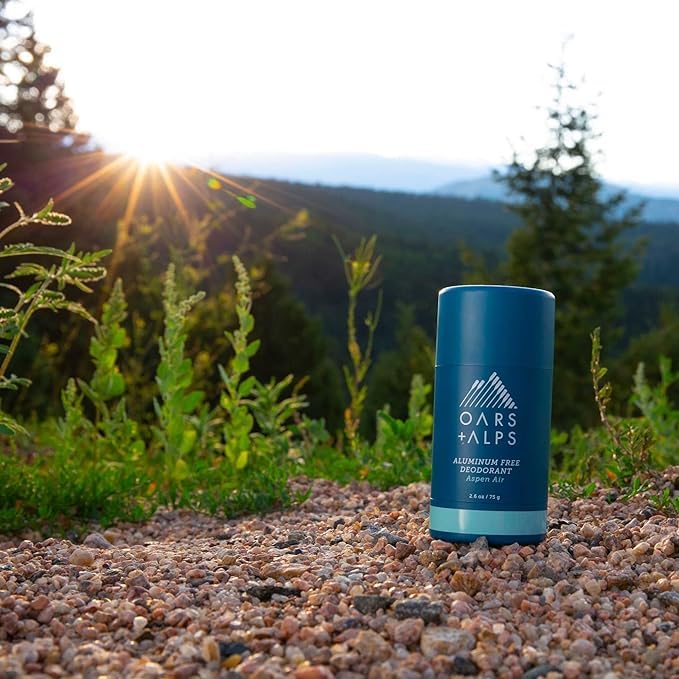 Oars + Alps Aluminum Free Deodorant for Men and Women, Dermatologist Tested and Made with Clean Ingredients, Travel Size, Aspen Air, 3 Pack, 2.6 Oz Each