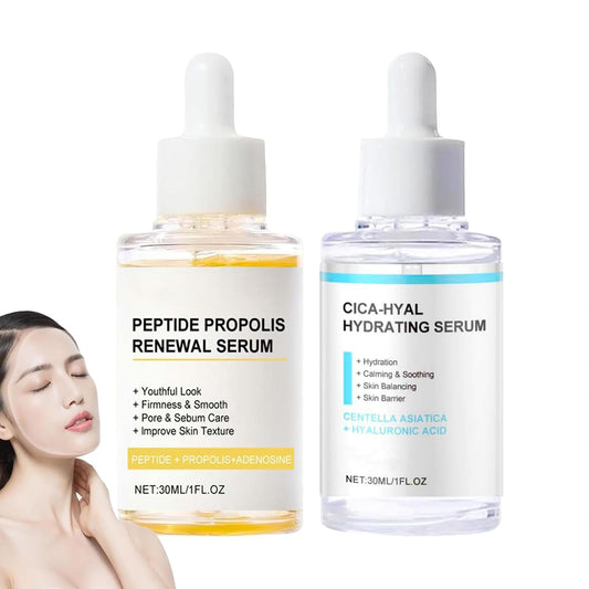 Korean Peptide Propolis Renewal Serum, Hydration & Wrinkle Renewal Serum, Anti-Aging Face Essence with Peptide Propolis Complex, for All Skin Types (Y+B)