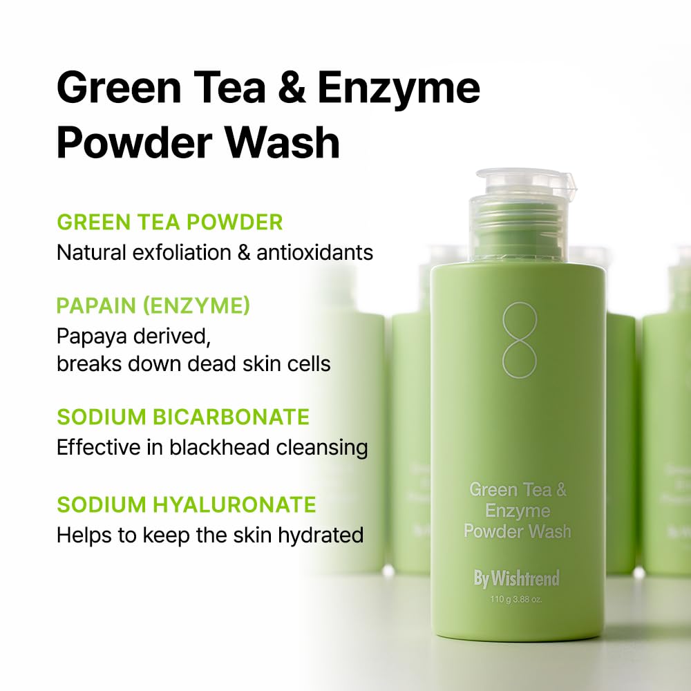 By Wishtrend Green Tea & Enzyme Powder Wash, 3.88 oz (110 g)