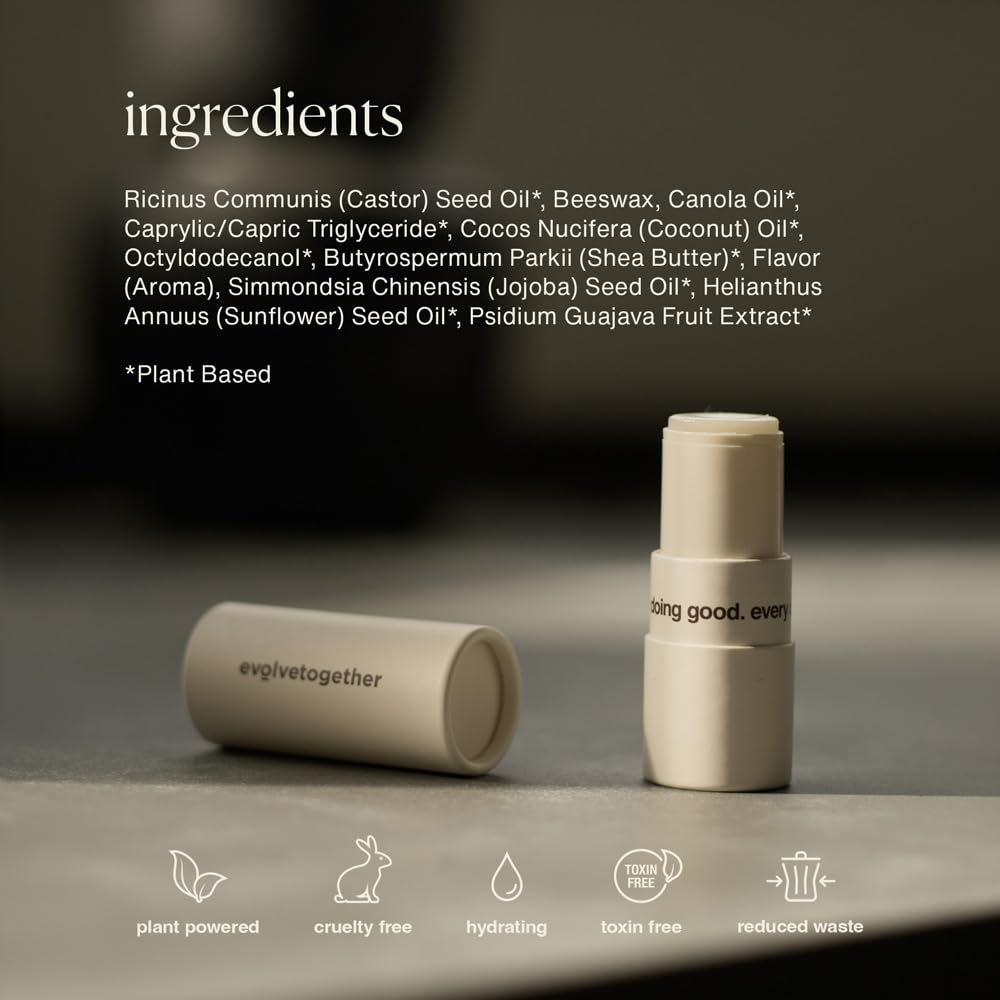 evolvetogether Lip Balm for Women & Men | Plant-Powered Hydration with Calming Lavender | Multi-Use Stick for Lips, Cuticles, Cheeks | Cruelty-Free, Paraben-Free | Made in USA (Anguilla, 1 Oz)