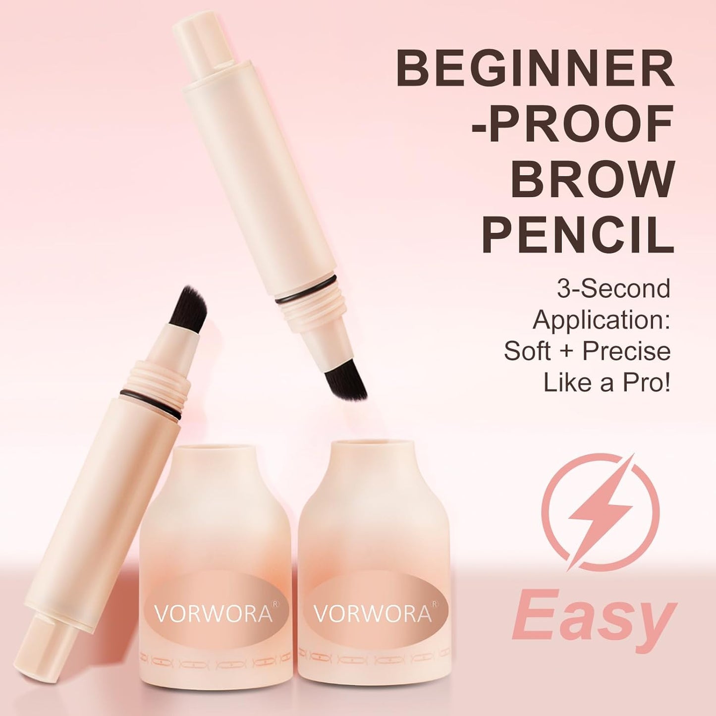 Eyebrow Pen with Hair-Like Strokes, Microblading Eyebrow Pen, Angled Brow Tint Brush for Eyebrows, Smudge Proof, Long Lasting, Easy to Color, Soft Black