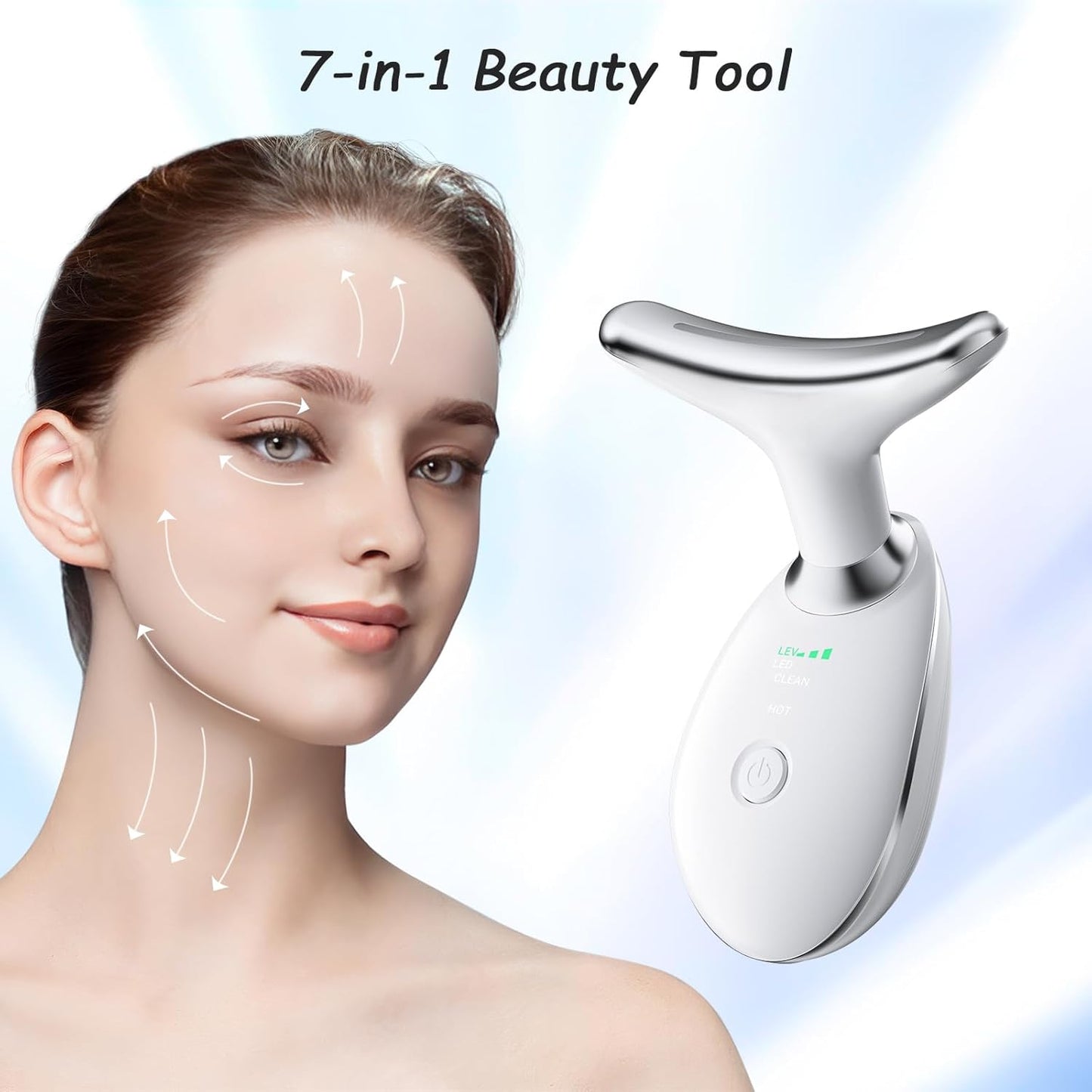 Jinstyles Neck and Face Skin Care Tool, Improve, Firm, Tightening and Smooth, White