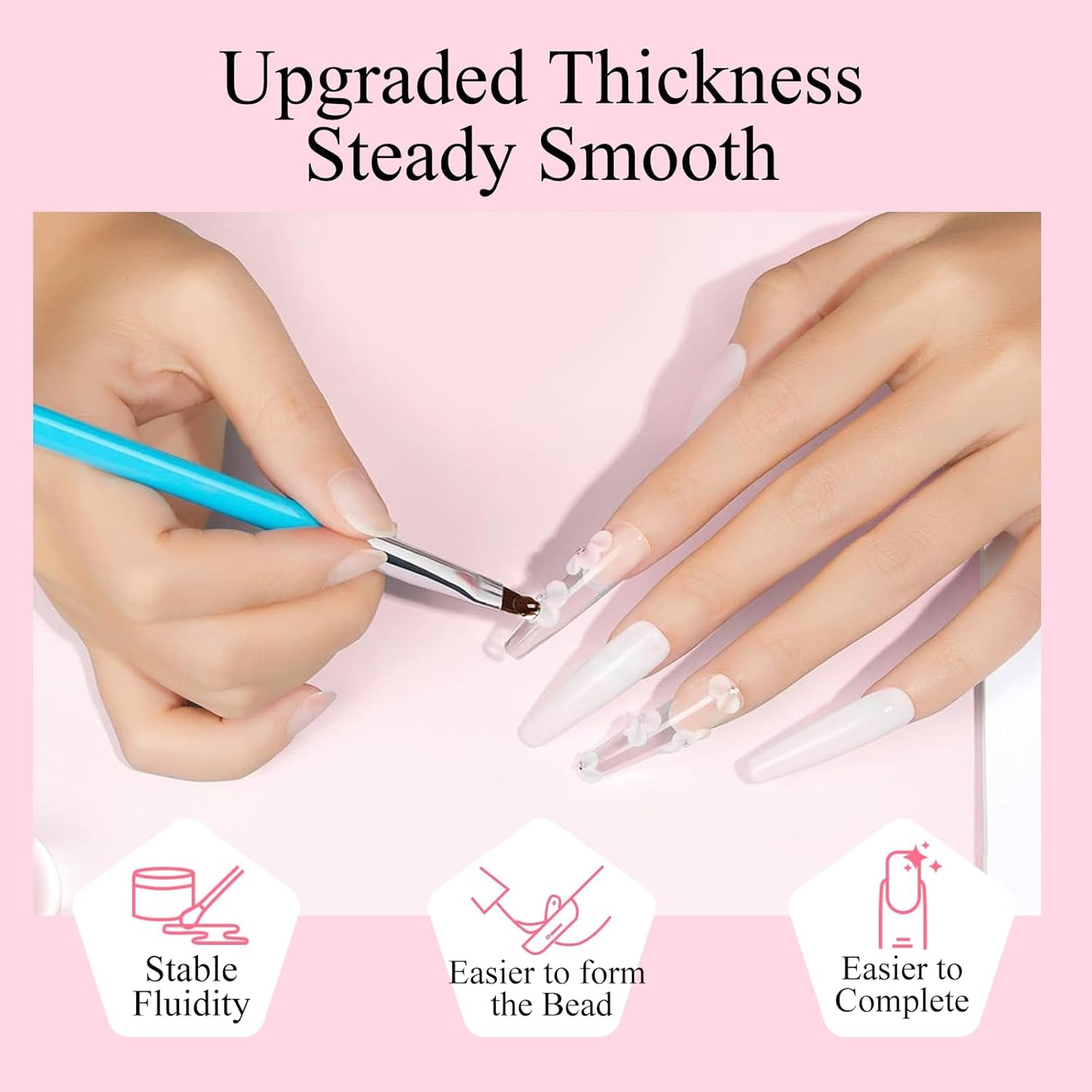 Pink Acrylic Powder, 120g Professional Acrylic Nail Powder Polymer for 3D French Nail Manicure Extension Nail Carving Large Capacity Acrylic Powder