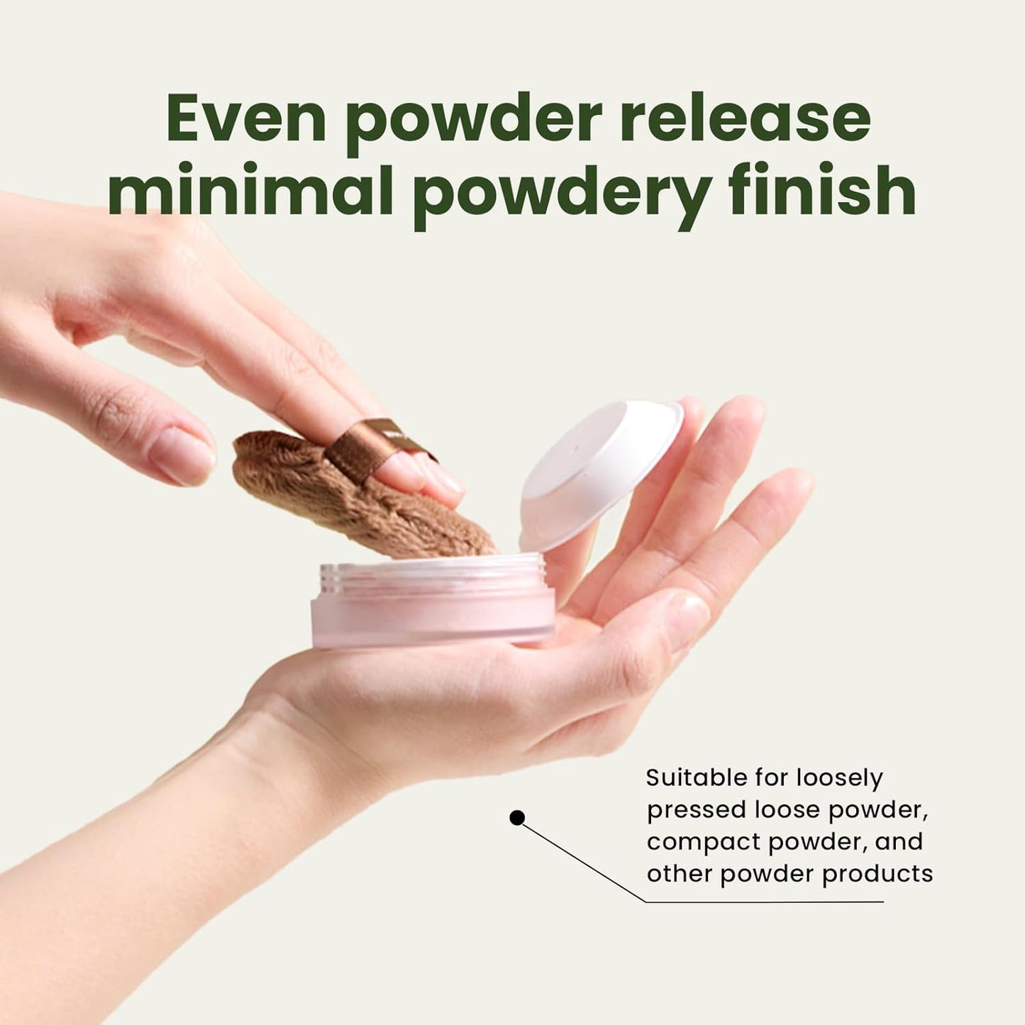 Momo's Workshop Long Fluffy Brown Egg-Shaped Powder Puff,Large Coverage, Even Powder Application, Soft Blurring Finish for Loose&Pressed Powder,Blush,Makeup Puff Applicator with Storage case,2pcs