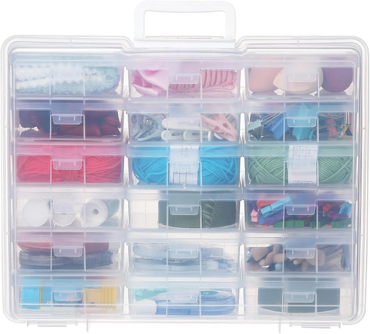 Plastic Storage Box Arts & Crafts Storage Boxes & Organizers With Large Storage Box Small Rectangular Plastic Container For Craft Storage (18 Pack Small -Clear)