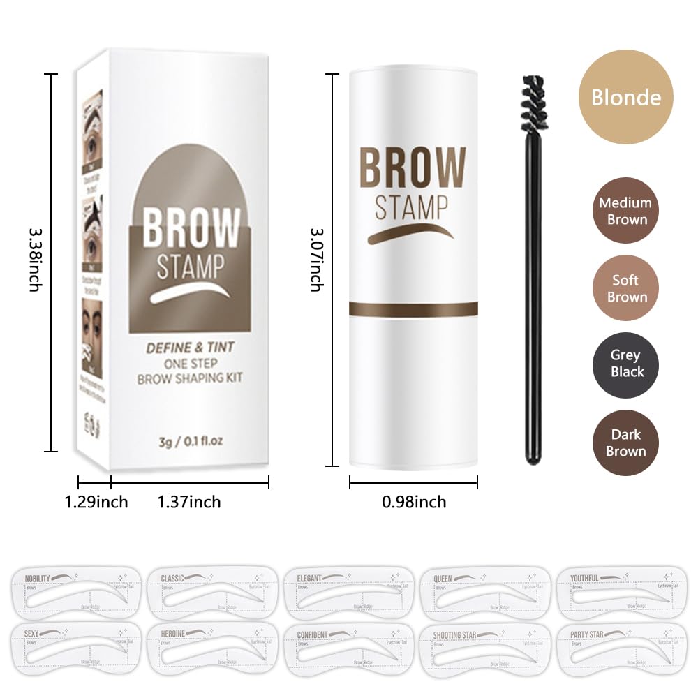 Eyebrow Stamp Stencil Set, golden brown Eyebrow Stencils Shaping Kit, Long-Lasting Eyebrow Shaper for Women Girl, Cruelty-Free plantillas para la cejas