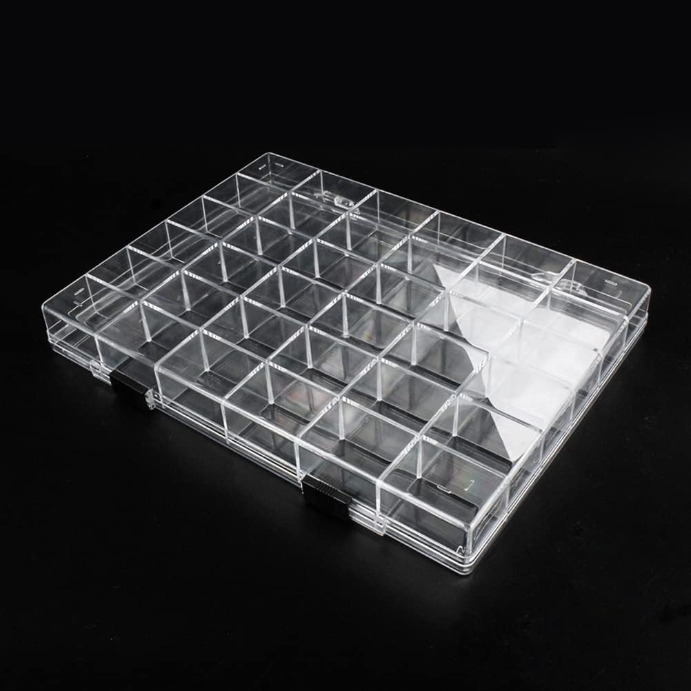 36 Grids Clear Plastic Organizer Box, Craft Storage Container for Beads Organizer, Art DIY, Crafts Jewelry Storage, Fishing Tackles, Rock Collection, 1 Pack