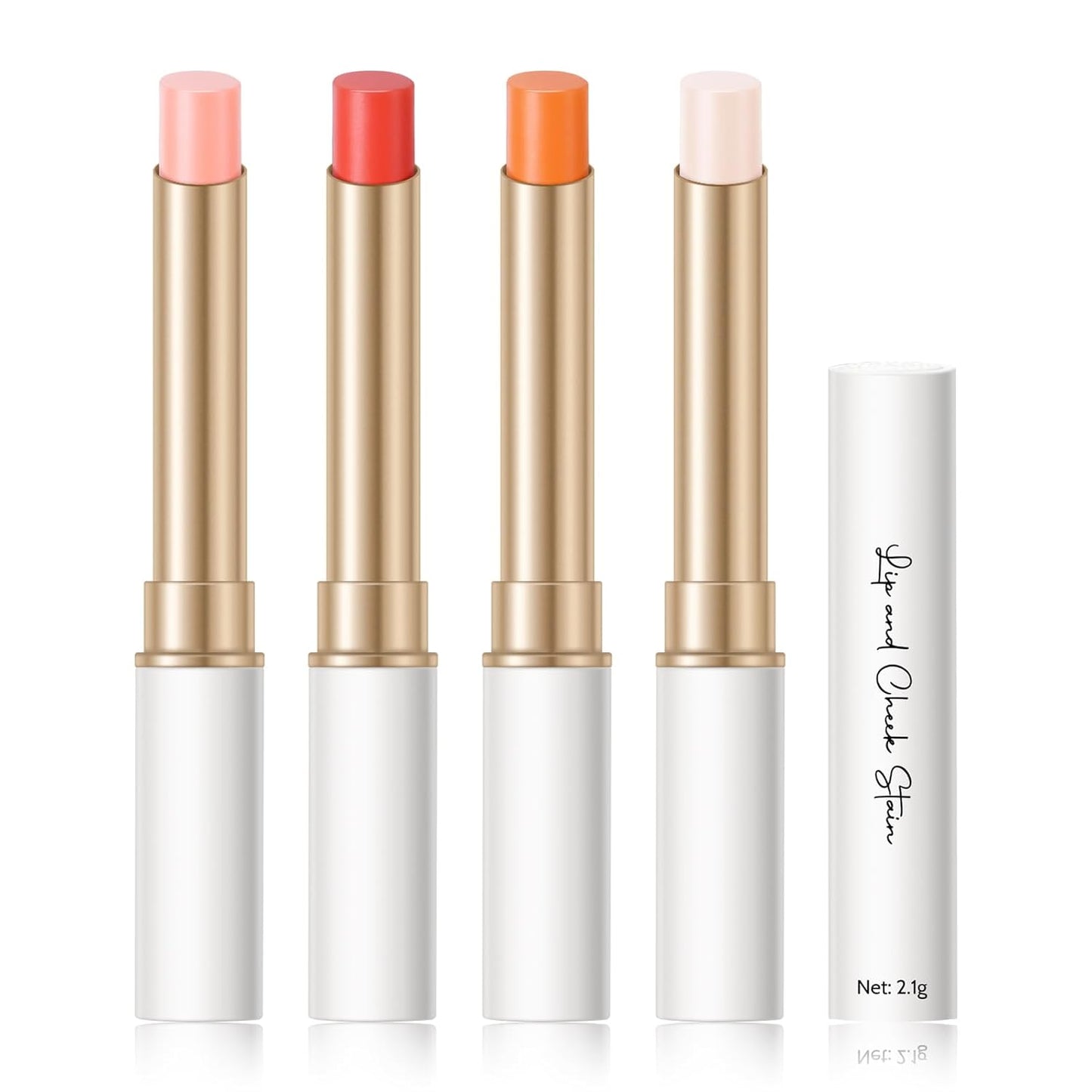 KYDA 4 Colors PH-Activated Lip and Cheek Stain, PH Color Changing Formula for Lasting Custom Lip Color, Keep Lips Soft and Moisturizing with Avocado Oil, Multiuse Color Balm