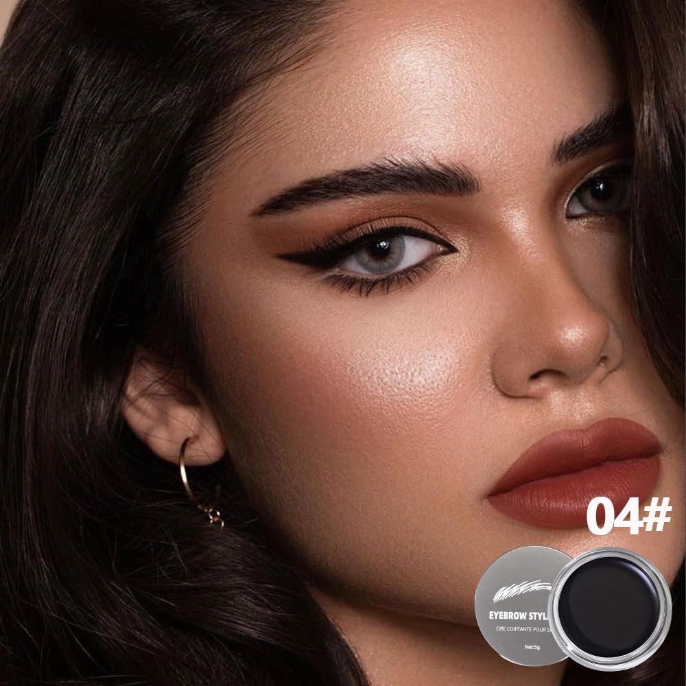 Brow Kit, Eyebrow Pomade,Eye Brow Contour Palette with Double-ended Eyebrow Brush, Full Defined Natural Brows, Long-Lasting Waterproof,04