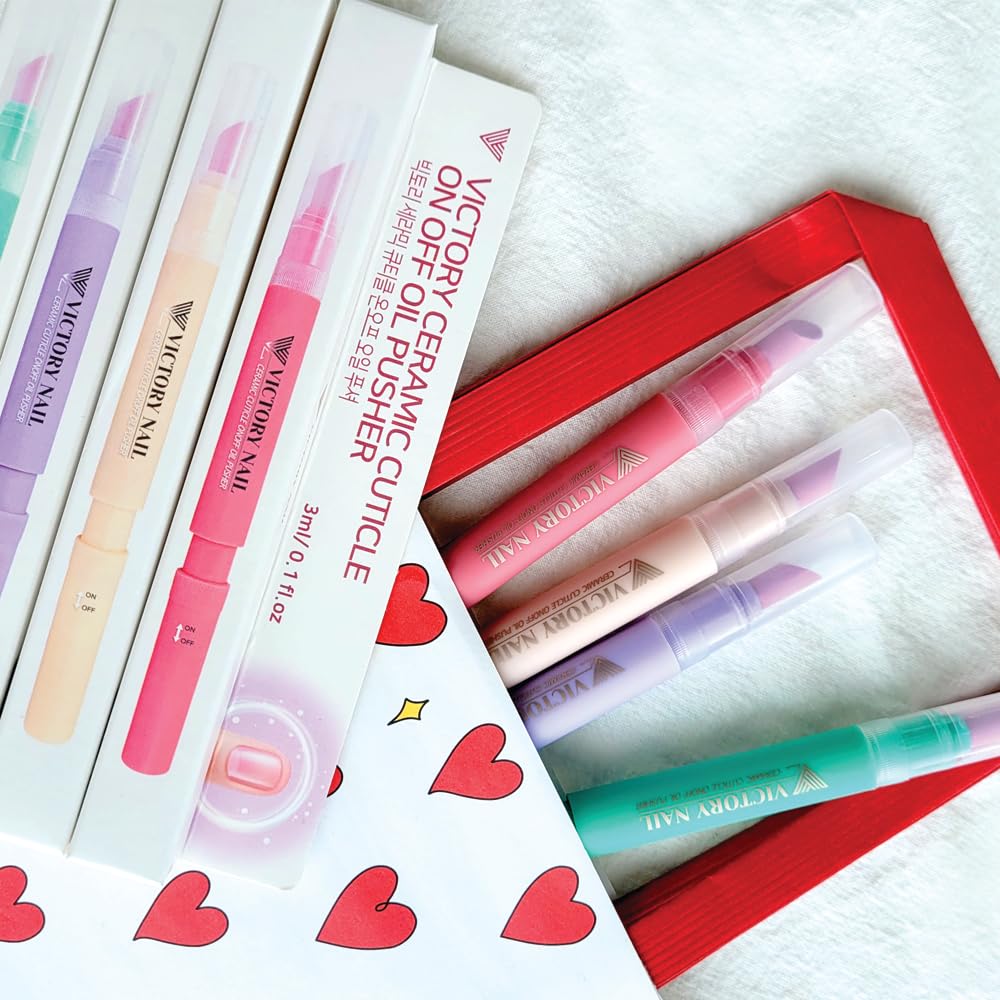 1PCS Ceramic Cuticle On/Off Oil Pusher Cuticle Pusher (Pink)