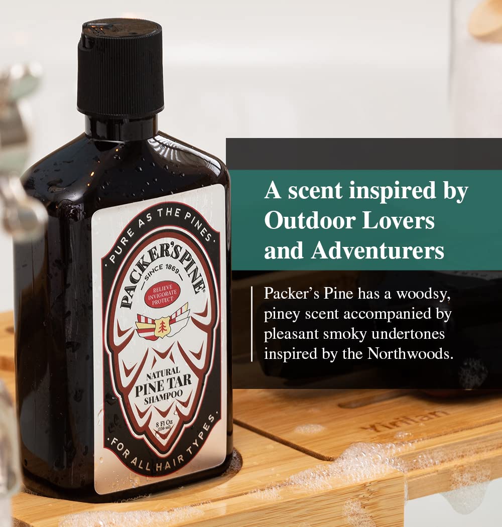 Packer's Pine Tar Shampoo | USA Made With All Natural Active Ingredients | Shampoo for Dry and Itchy Scalp | Paraben and Sulfate Free (Pack of 1)