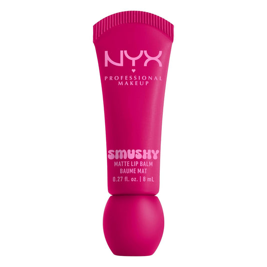 NYX PROFESSIONAL MAKEUP Smushy Matte Lip Balm, Tinted Lip Moisturizer with Soft, Matte Finish - She's Serving (Fuchsia)