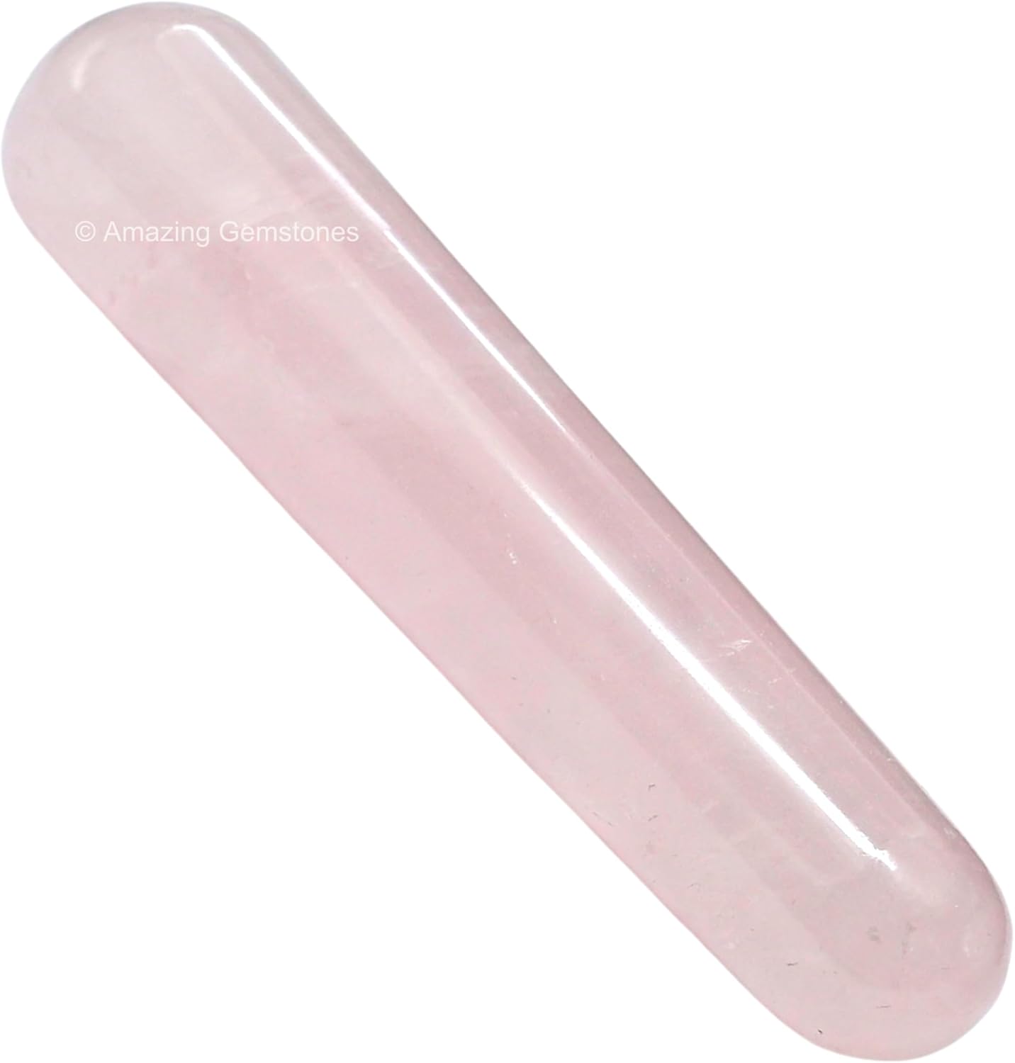 Amazing Gemstone Rose Quartz Crystal Wand Massage Stick - Pelvic Wand Gua Sha for Adults - Crystals and Healing Stones Massage Wands for Adults Gifts (Smooth)