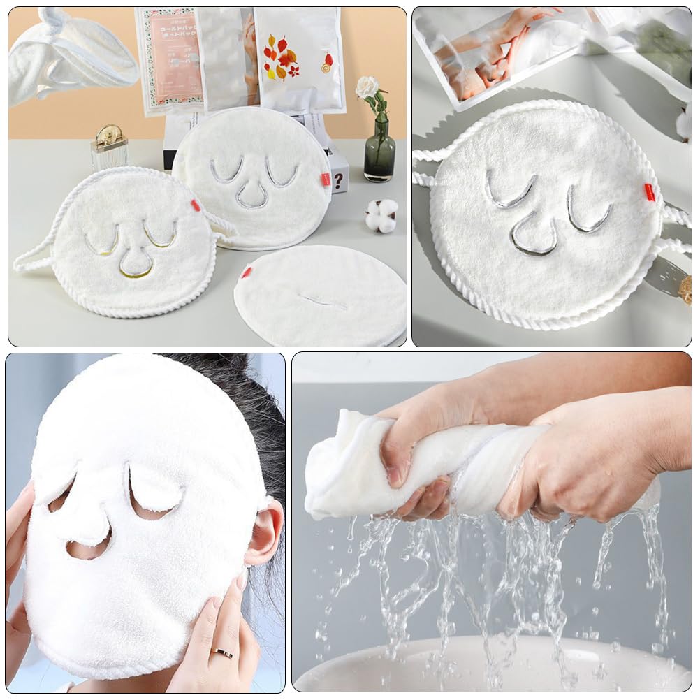 Beaupretty 2pcs Face Towel Mask Facial Steamer Towel Coral Fleece Moisturizing Warmers Hot Cold Mask Spa Skin Care Tool for Women Girls