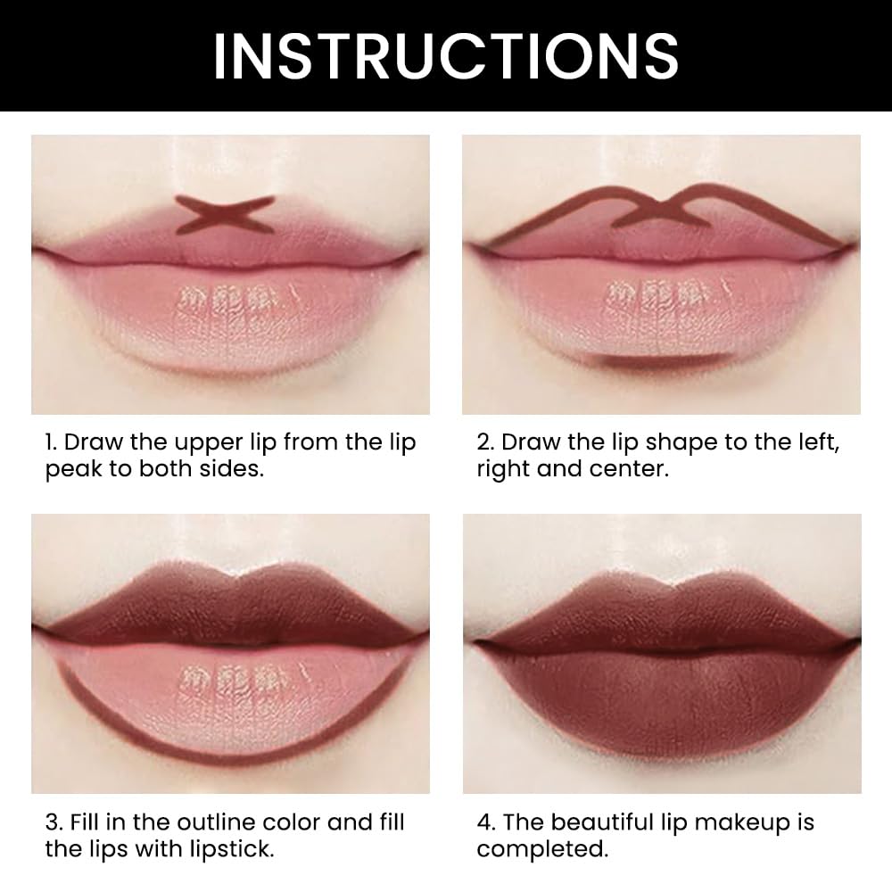 evpct 3Pcs Matte Lip Liner and Lipstick Combo Set Kit for Women, Magic Lipstick 24 Hours Original Lip Liner Makeup Stain Gloss Plumper Long Lasting Waterproof and Smudge Proof labial,31#32#33