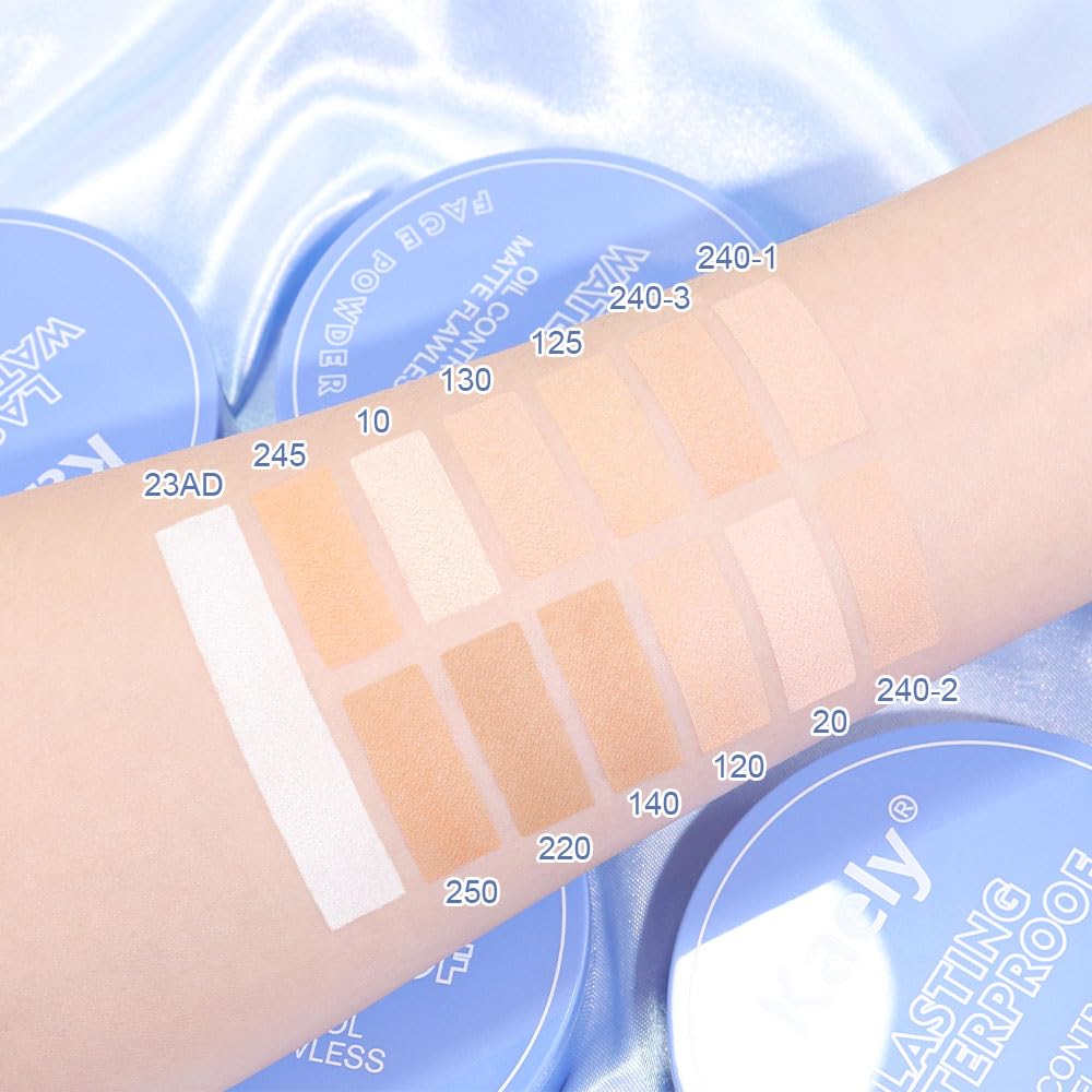 evpct Oil Control Pressed Face Powder Compact for Women, Translucent Setting Powder Makeup Foundation for Women, Waterproof Long Lasting Lightweight, polvo compacto de maquillaje, 10 Porcelain