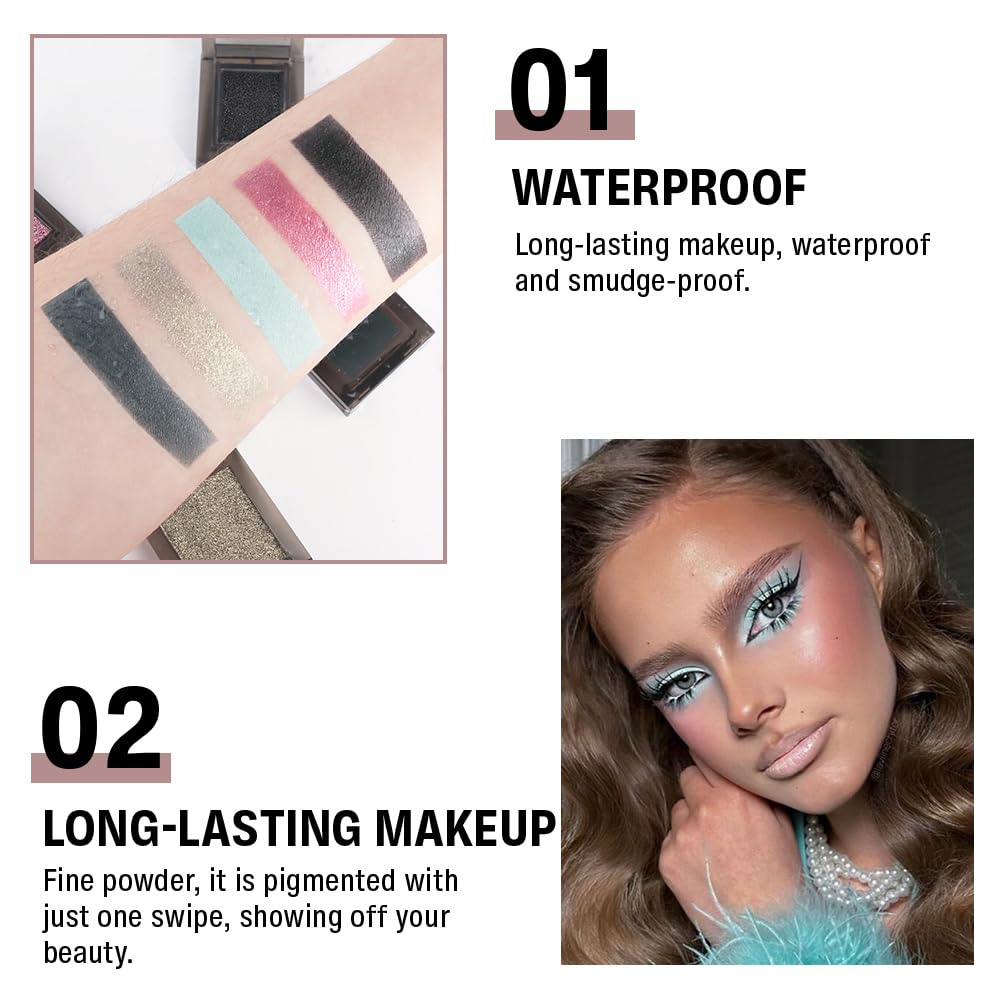 Single Nude Green Matte Eyeshadow,Monochrome Eye Shadow,Apply Makeup Easily,Matte Pressed Powder Single Eyeshadow,24 Hour Eye Makeup Longwear Waterproof