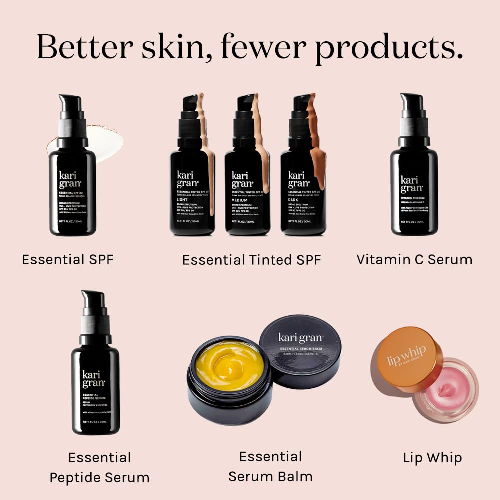 Kari Gran Lip Whip | Moisturizing Lip Balm with Organic Oils | Glossy Sheen + Peppermint | Rich Buttery Texture, Hydrates & Protects | Non-GMO, Organic Ingredients, Made in USA (Blush Peppermint)