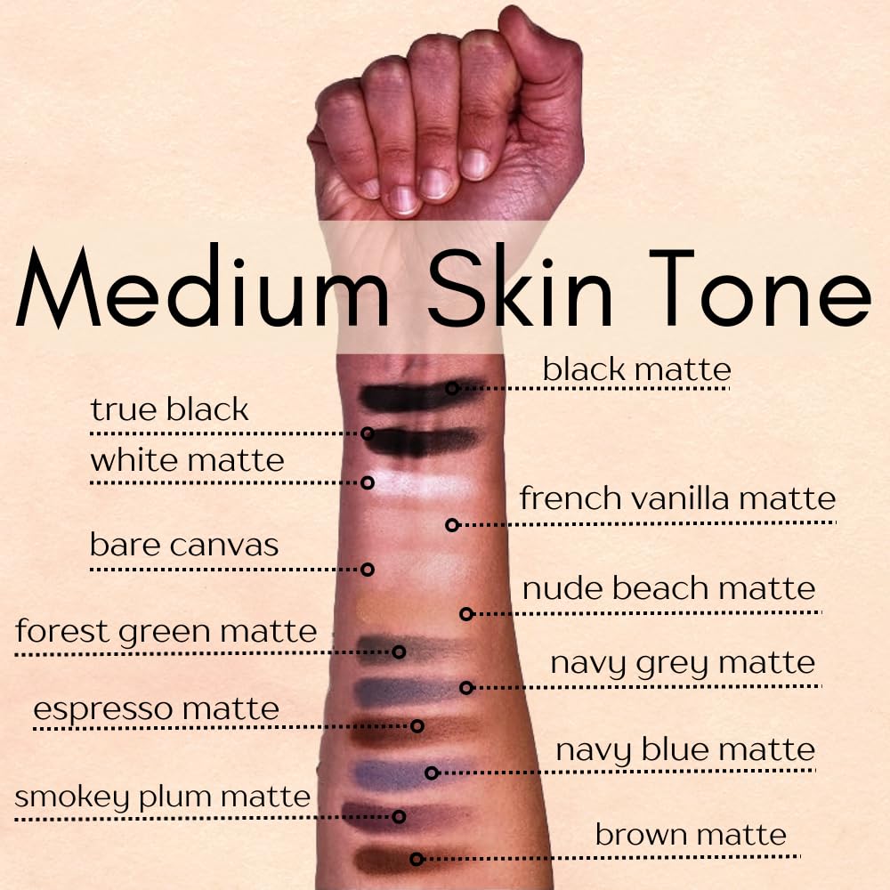 True Black Night Smokey 100 Pure Jet Black Eye Shimmer Pressed Powder Single Eyeshadow; Talc, Paraben & Cruelty Free