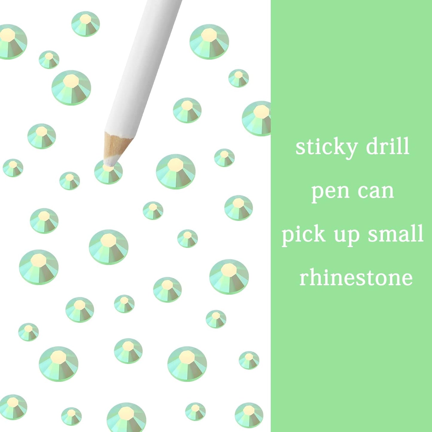 Multi Size 3mm 4mm 5mm Rhinestones Set for Nails Crafts Light Green Non Hotfix Rhinestones Nail Gems Rhinestone Jelly AB&Round Flat Back Resin Rhinestone for Makeup Clothes Shoes Eyes Bottles Crafts