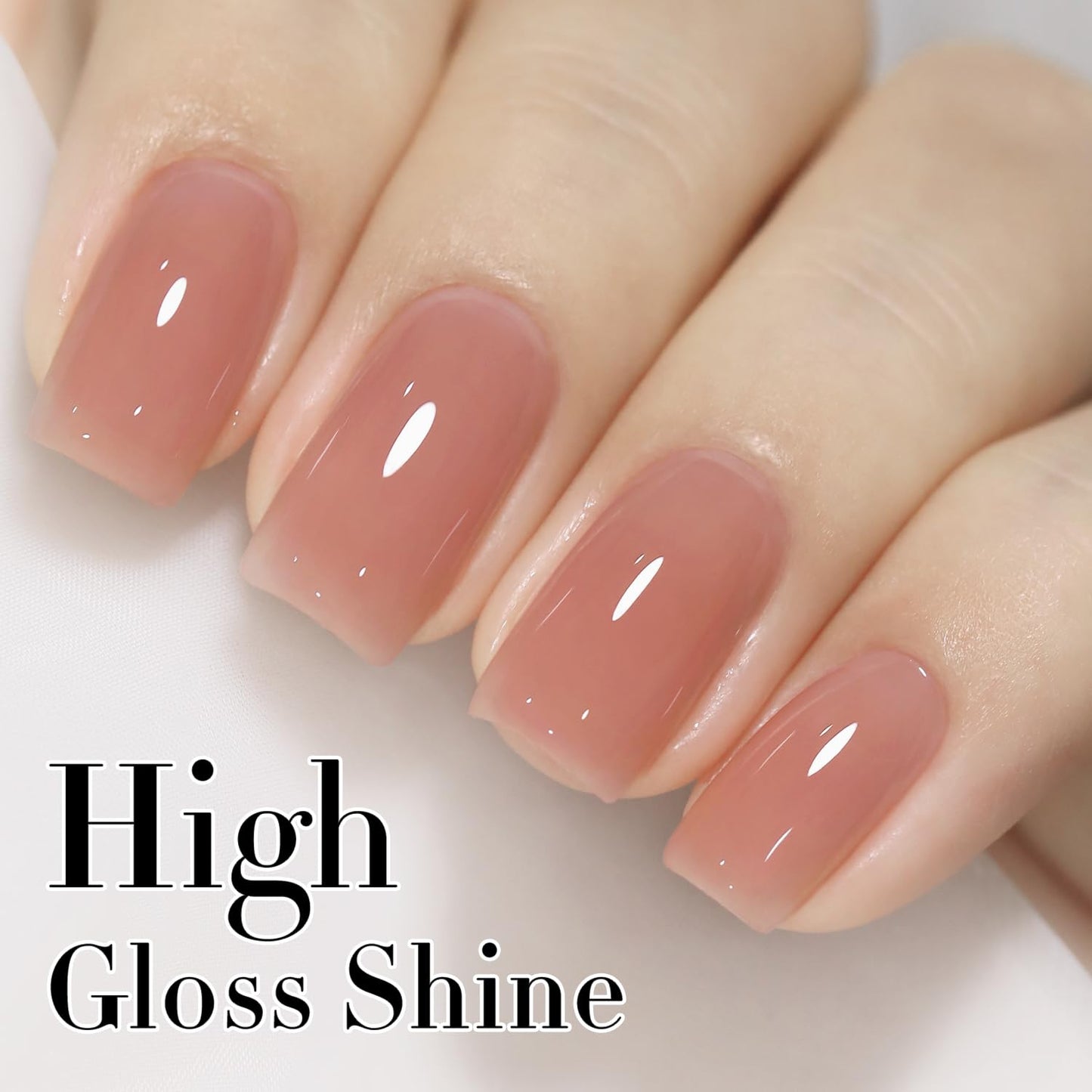 Double Rhythm 0.5Oz Translucent Gel Polish Sheer Neutral Natural Light Milky Same Color Same Bottle 15ML Jelly Nail Art DIY at Home (Skin Nude-A1370)