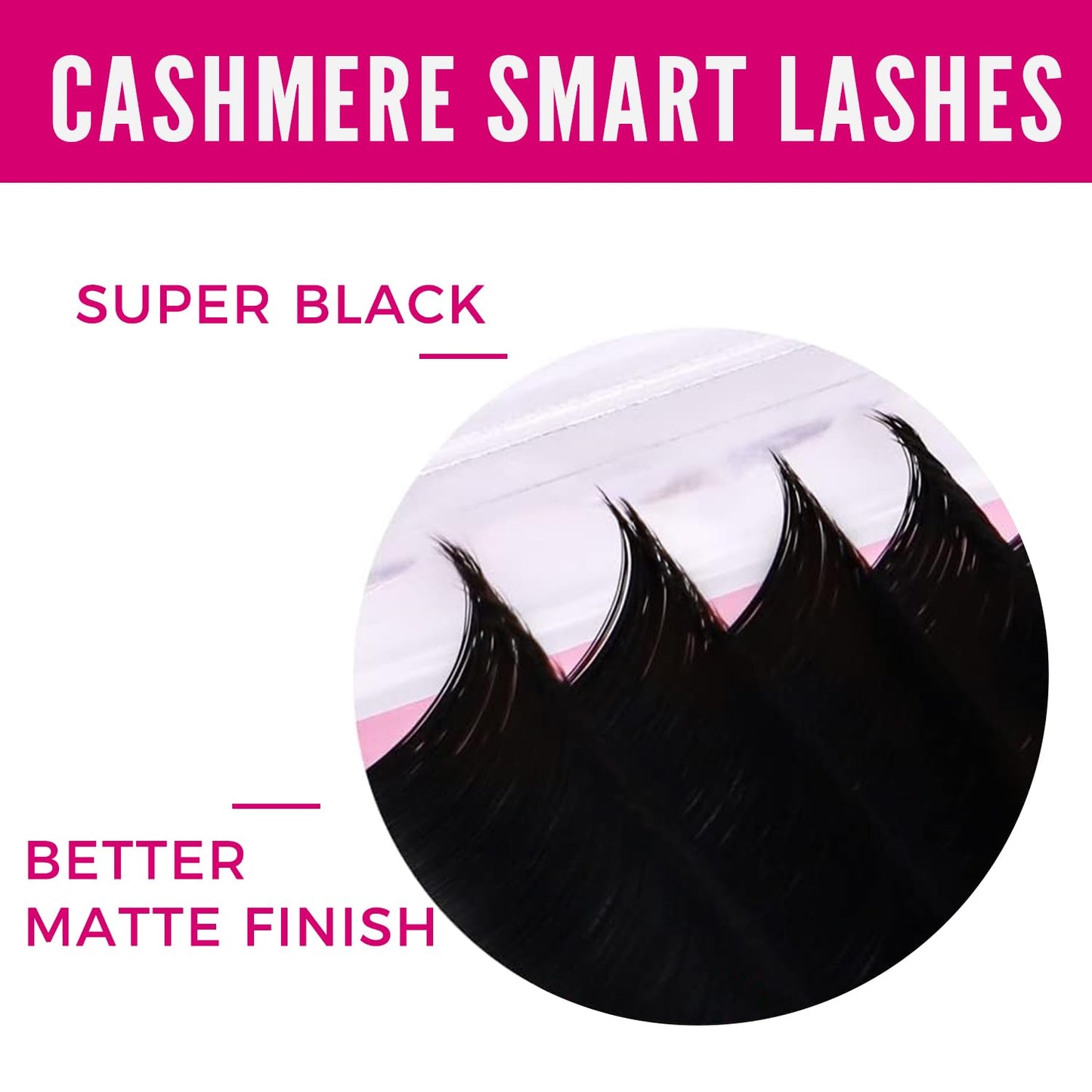 VEYES INC Cashmere Smart Fan Lash Extensions 0.03 0.05 0.07 C/CC/D Curl 8-20mm Mixed & Single Length, Super Matte Black Volume Lashes, Professional Supplies for Lash Techs (0.07 CC 16mm)