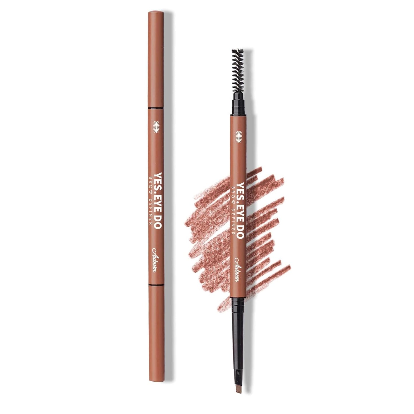 Auburn Eyebrow Pencil, Waterproof Red Eyebrow Pencil, Automatic Brow Pen with Spoolie for Red Hair, Ultra Precise Brow Pen for Defining Filling, Longlasting and Sweat-proof,Auburn YES.EYE DO