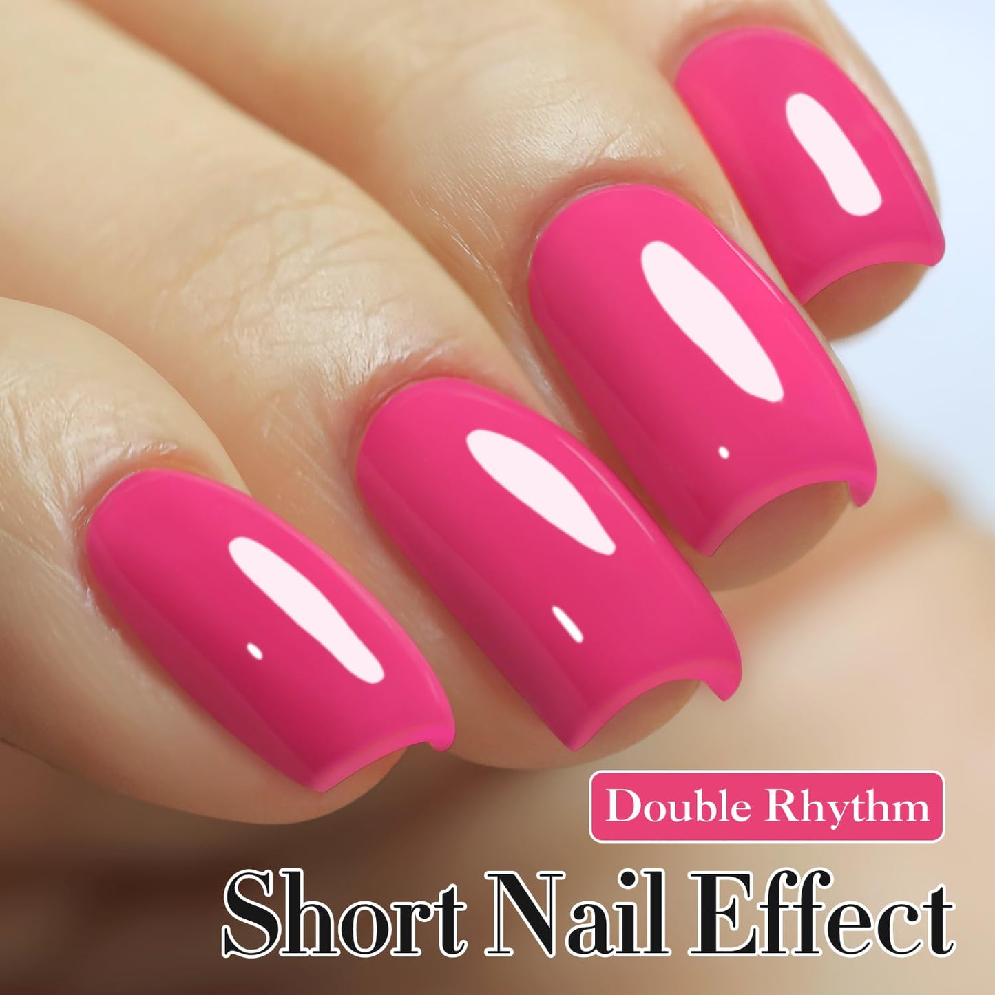 Double Rhythm Translucent Gel Polish Sheer Neutral Natural Light Milky Same Color Same Bottle 15ML Jelly UV Nail Polish Nail Art DIY at Home (Pink Purple-A1471)