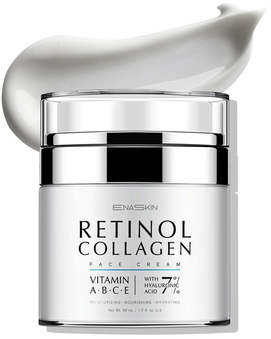 Retinol Anti Aging Face Moisturizer: Wrinkle Cream for Women, Collagen Day Night Repair Cream - Firming, Tightening & Lifting Neck Sagging Skin, 7% Hyaluronic Acid for Max Hydration, 1.7 Oz