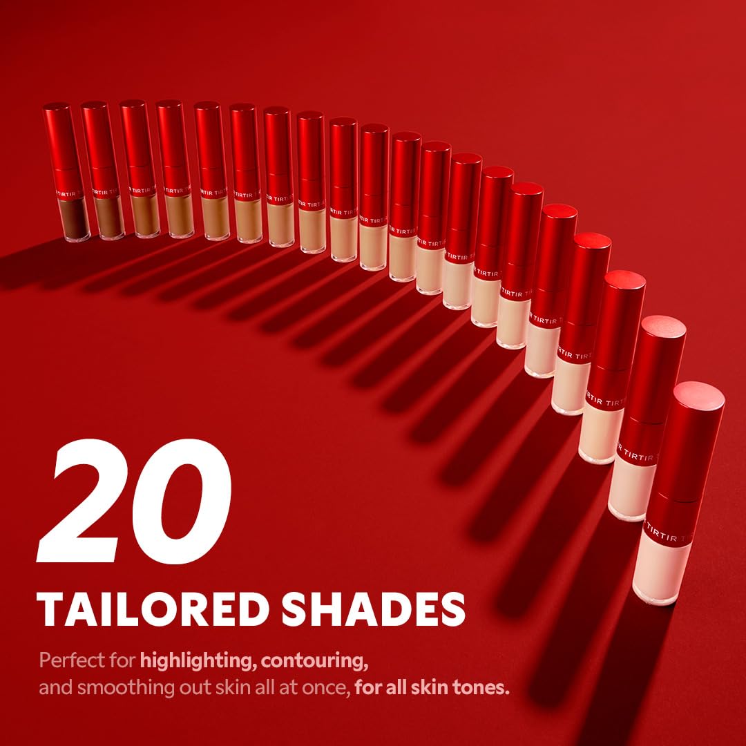 TIRTIR Glide&Hide Blurring Concealer - Creamy texture, Conceals dark circles and wrinkles, Dual formula (liquid tip & balm stick), Long-lasting wear, Korean Makeup, #4.5N, 0.28 Oz