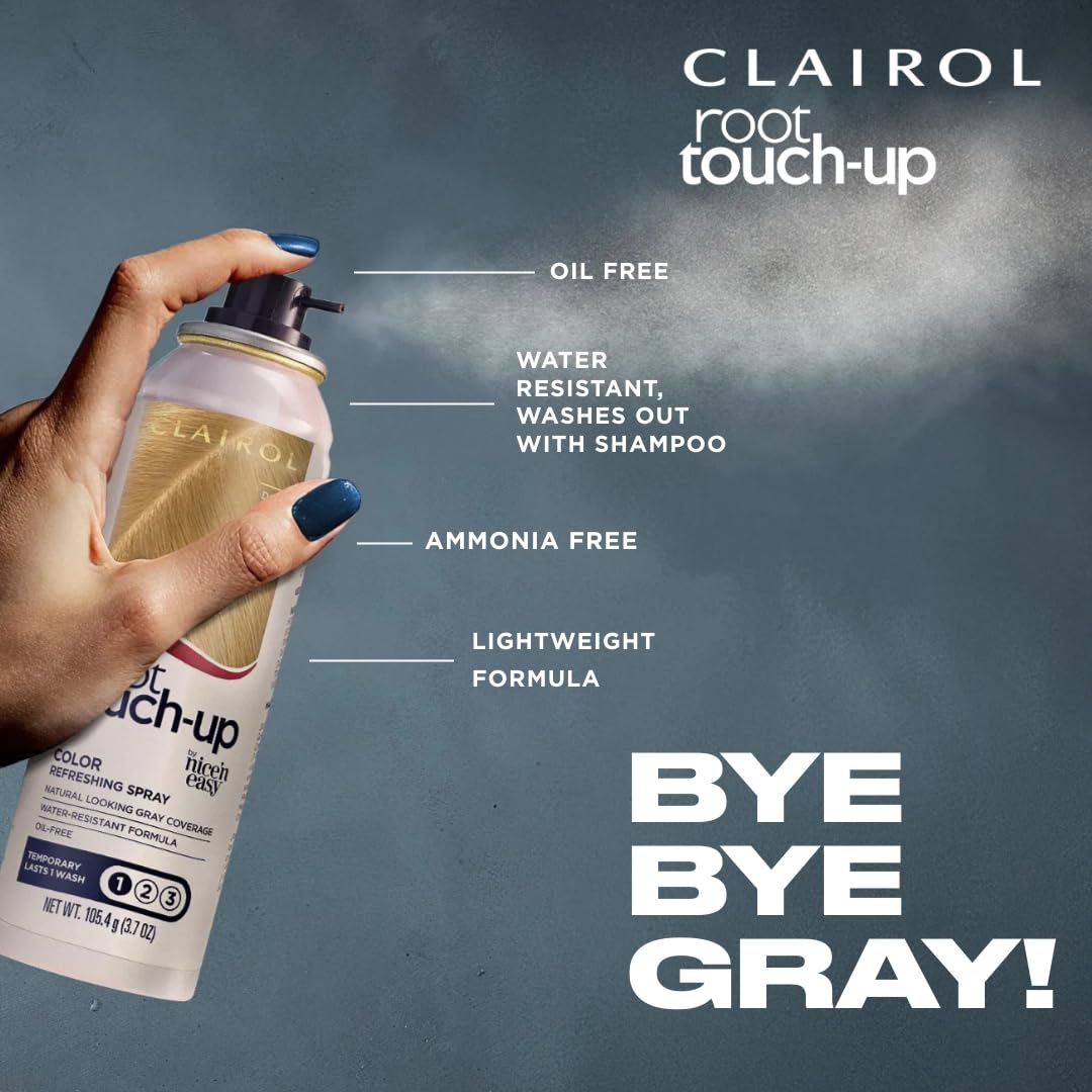Clairol Root Touch-Up by Nice'n Easy Temporary Hair Coloring Spray, Black Hair Color, Pack of 1
