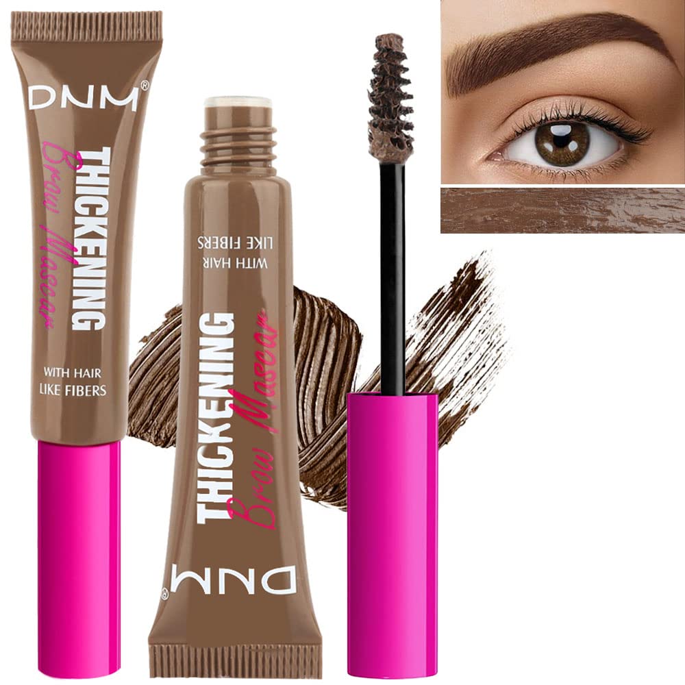 Kaely 2Pcs Thickening Brow Mascara,Tinted Eyebrow Gel Waterproof,Eyebrow Color Makeup,Brow Fast Sculpt,Vegan,Cruelty Free,maquillaje gel para cejas a prueba de agua,06 Brunette